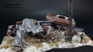 Winter Ambush on Rail - WW2 1946 - Diorama 1/72