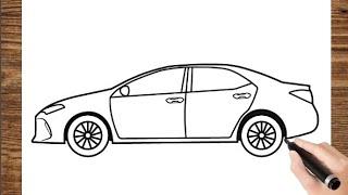 How To Draw A Toyota Corolla | Easy Car Drawing