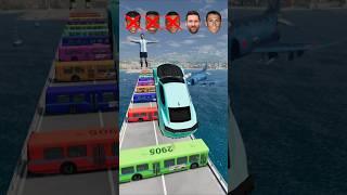 CR7 vs Messi vs Yamal vs Mbappe vs Bus Jump Challenge - Beamng.Drive #shorts