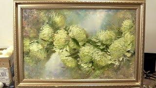 Хризантемы за 2 часа. How to paint chrysanthemum for 2 hours. Живопись маслом. Как рисовать цветы