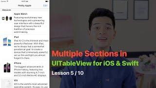 UITableView Pt 5/10:  CREATE MULTIPLE SECTIONS IN TABLE VIEW