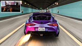 1208WHP Toyota Supra A90 Amazing Sound & Full Send! |  Assetto Corsa - Logitech G29 #shorts