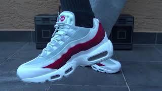 FrenkySneaks - Nike Air Max 95  Essential "Wolf Grey Team Red" on FEET!!!