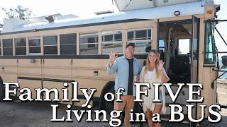 This family sold their house & moved into a SCHOOL BUS HOME
