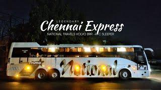 BANGALORE to CHENNAI | National Travels Chennai Express - Volvo B9R AC Sleeper Amazing Driving