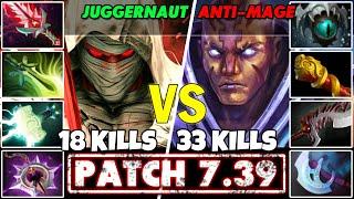 [Patch 7.39] JUGGERNAUT (Carry) vs ANTI-MAGE (Carry) - Epic Battle Of Immortal Rank Dota 2 Players