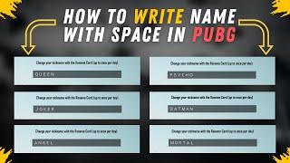 How To Write Name With Space In PUBG Mobile | How To Give Space In BGMI Name Trick