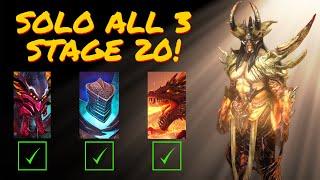 Solo Dragon, Spider & Ice Golem 20 w/ Tyrant! Raid Shadow Legends.