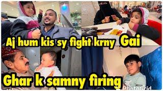 Aj hum kis sy fight krny gai | ghar k bahir firing howe .. babar Akbar vlog