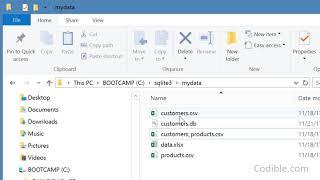 Codible SQLite video 3: SQLite3 - how to create tables and upload csv data