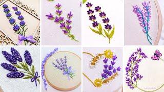 Hand Embroidery Compilation 2 - 8 Basic Embroidery Stitches to Design Lavender Flowers - AurinkoLabs