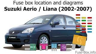 Fuse box location and diagrams: Suzuki Aerio / Liana (2002-2007)