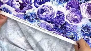 Timeless Treasures purple peony floral fabric springtime flowers, Large Purple Peonies - modes4u -