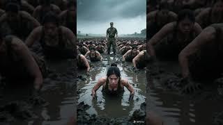 British army girl's pushups training  #britishsoldier #shorts