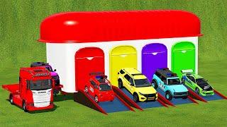 DELIVERING FAST AND FURIOUS SUPRA, AMBULANCE, POLICE WITH GARAGE TRAILER! FS 22