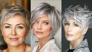 Grey/Silver Pixie️Haircuts For Women's | hairstyles for short & long hairs