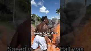 Speed vs Ashton Hall (via IShowSpeed) #shorts