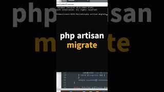 Migrate Artisan Command in Laravel #shorts #laravel #laravelframework