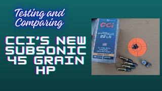 Comparing CCI's New Subsonic 45 Grain .22 LR