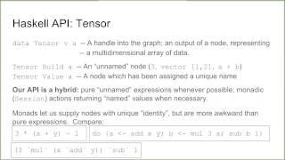 Judah Jacobson and Frederick Mayle: Haskell Bindings for TensorFlow