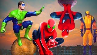 Spider Rope Hero,Super Wolverne Rope Hero,Green Slime Ninja Hero Crime City Battle Android Gameplay