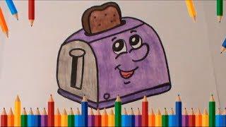 Как нарисовать тостер! Простые рисунки! Bambino KIDS! how to draw a toaster!