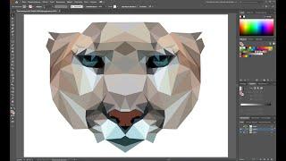 Low poly Puma Adobe Illustrator 2020