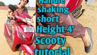 Scooty tutorial for beginners women|| Short height Tips || Handle Shaking Problem