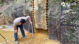 HE DUG A HOME inside a MOUNTAIN! Boring Rock - NO MONEY, NO PROBLEM!