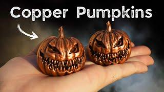 Making SOLID COPPER Pumpkins for Halloween - Metal Casting Jack-O-Lanterns