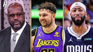 SHAQ & TNT crew REACTS to Luka Doncic & Anthony Davis Trade