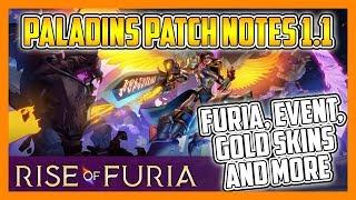 FURIA, GOLD SKINS, EVENT AND MORE - PALADINS UPDATE 1.1 PATCH NOTES!!!