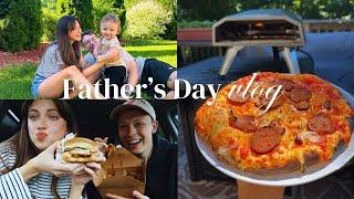 Making vegan pizza in our pizza oven | first Father's Day vlog!