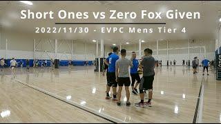 2022 11 30 EVPC Mens The Short Ones vs Zero Fox Given
