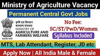 Ministry of Agriculture Perm Recruitment 2025 | MTS & Lab Attendant Posts | Vacancy Waala