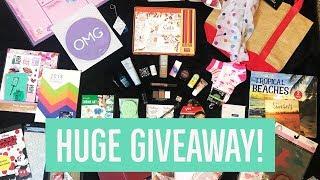 HUGE GIVEAWAY!!! | OPEN | MAKEUP, STATIONARY, & MORE! | Kortney and Karlee