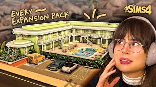 Building a Motel in The Sims but Each Room is a Different Expansion Pack