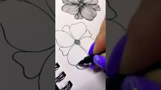 How I draw flowers  #drawing #blackandwhite #flowerdrawing #drawingtutorial