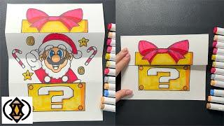 How To Draw A Christmas Mario Surprise Fold