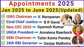 Appointment 2025 Current Affairs | Who is Who in 2025 | Important Appointment Current Affairs 2025