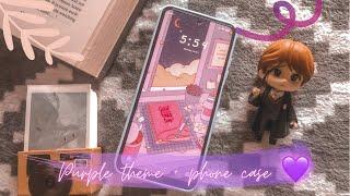 Xiaomi Redmi Note 10 purple theme + phone case (aesthetic)