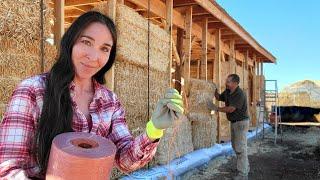 We Used This Secret Trick to Build the Straw Bale Walls of Our House