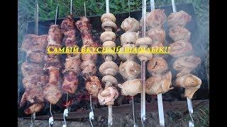 СУПЕР РЕЦЕПТ!!!Шашлык из шампиньонов в беконе  и шашлык  из свинины .