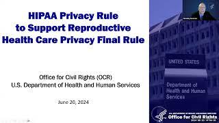 OCR Briefing on HIPAA Privacy Rule to Support Reproductive Health Care Privacy