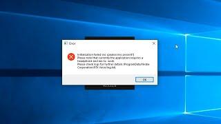 NVIDIA RTX Voice Initialization Failed - FIX