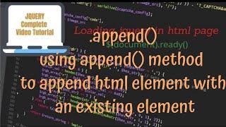 jQuery Tutorials #34 - using jquery append() method to append an html element with an  element