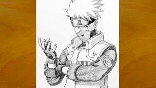 How to Draw Kakashi Step by Step || Naruto Anime Sketch || Easy Drawing Tutorial