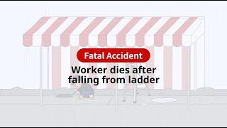 Worker fell off ladder (English)