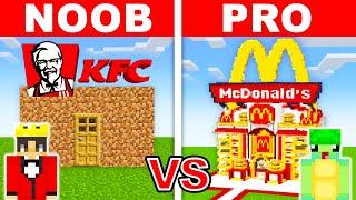 NOOB vs PRO: MCDONALDS vs KFC BUILD CHALLENGE in Minecraft