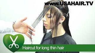 Haircut for long thin hair. parikmaxer TV USA